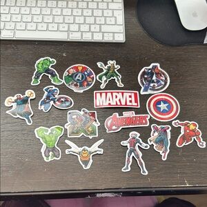 Marvel Sticker Set - Red, Green, Blue pack of 15